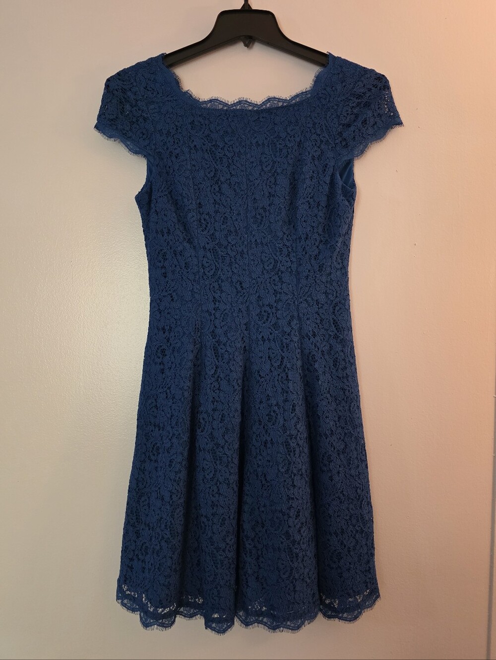 Adrianna Papell Royal Blue Lace Midi Dress